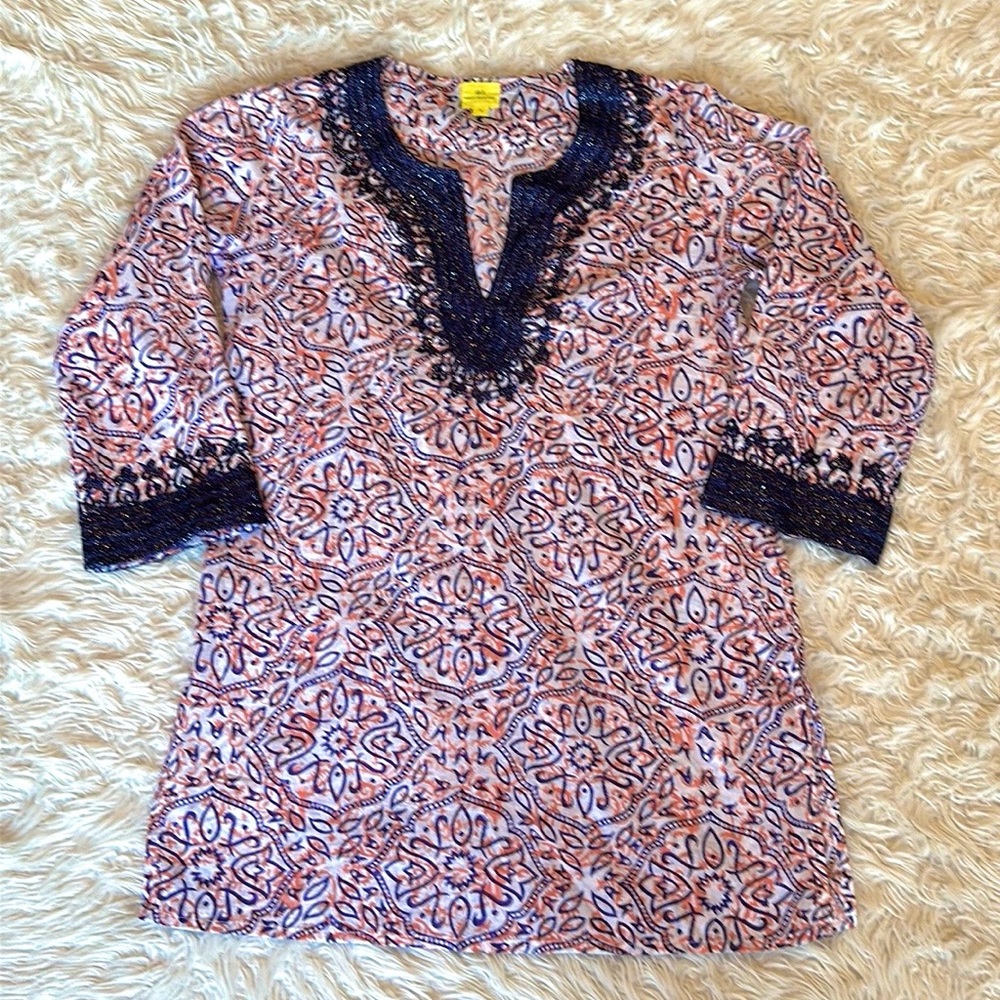 Roberta Roller Rabbit lightweight cotton tunic top Small